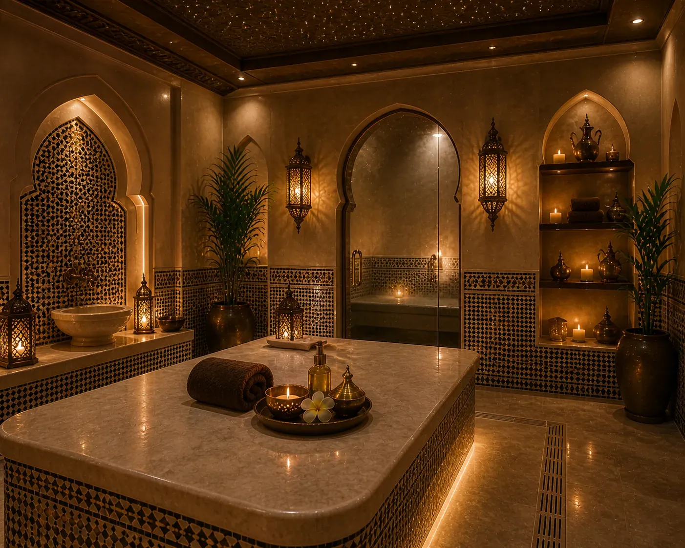 Candlelit corner of a Novara Thai Spa treatment room