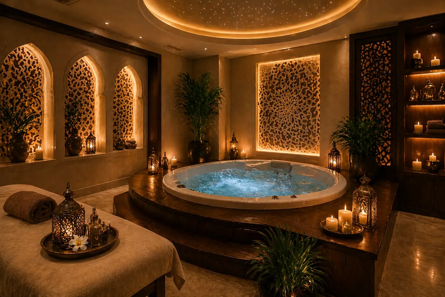 Treatment room prepared for a deep tissue massage session at Novara Thai Spa